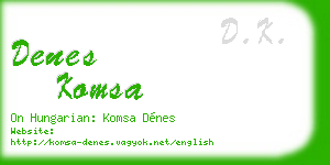 denes komsa business card